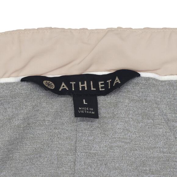 Athleta Jacket Womens Large Beige Full Zip Windbreaker Lightweight Chill Bomber - Picture 6 of 13
